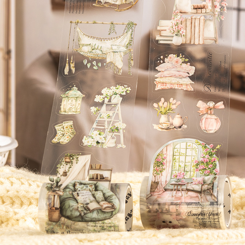 

2Style 3Rolls/bag Warm Living Series Scenography Die-cut Tape DIY Handbook Scrapbook Photo