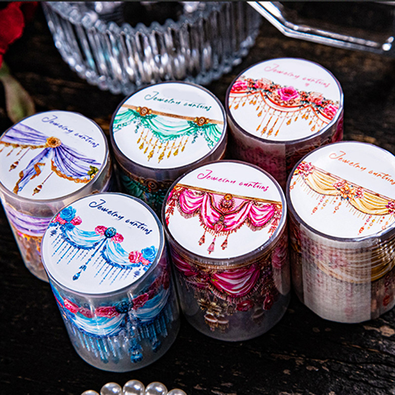 

6Style 1Roll/bag Gorgeous Flower Curtain Theme Landscaping Tape DIY Handbook Scrapbook