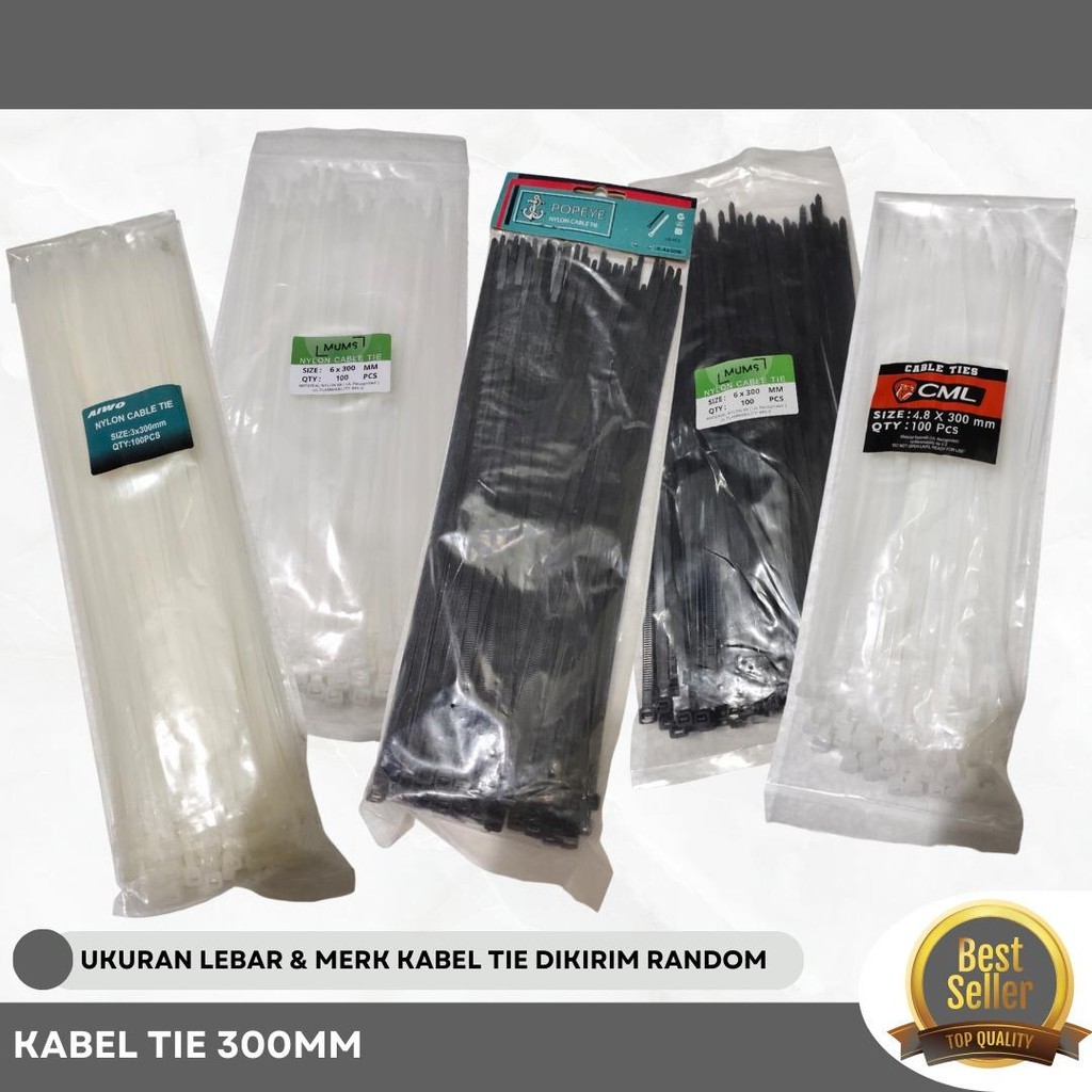 

JKM GROSIR Kabel Ties PUTIH 300MM Cable Tie Nylon Tebal Malvin PUTIH 30 cm 30cm