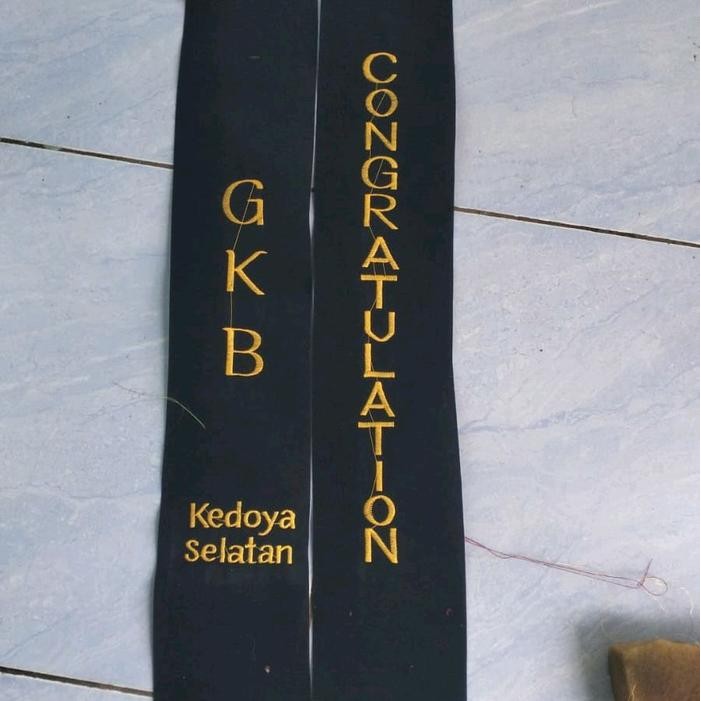 Selempang Wisuda Bordir Rumbai(Ekspres Sehari Jadi)