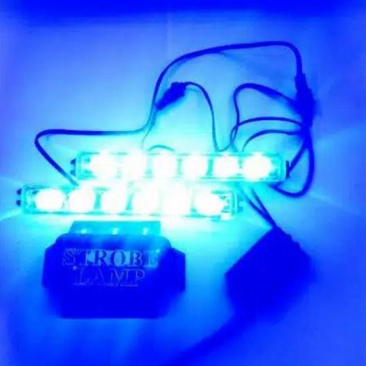 Lampu Strobo 6 LED Mode Kedip Lampu Mobil Motor Lampu Variasi