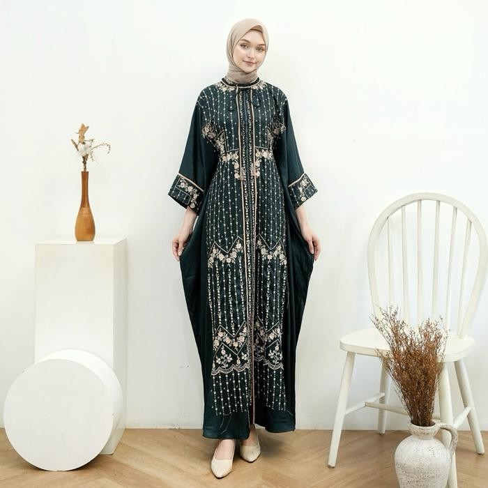 6H27 Rita Wd 290 / Gamis Sutra Arsena Model Kaftan /Gamis Bordir Payet Cantik Mewah Dan