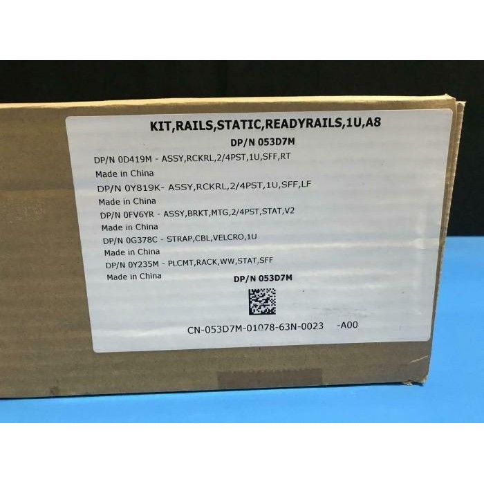 RAIL KIT R640/R630/R620/R440/R330 SERVER 1U DELL POWEREDGE 053D7M bekas