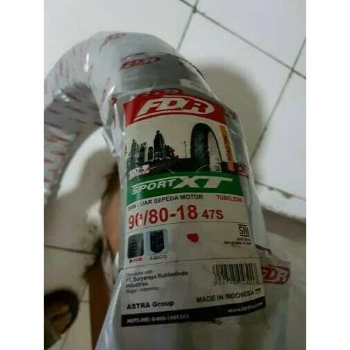 PAKETAN BAN LUAR FDR UKURAN 100/80 -18 XR & 90/80-18 XT FDR TUBELESS