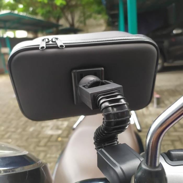 (Allthebest) Holder HP Waterproof + Kanopi pasang Spion Motor Size XL (7in)