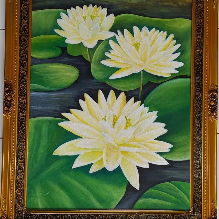 Lukisan Bunga Teratai Lotus Feng Shui