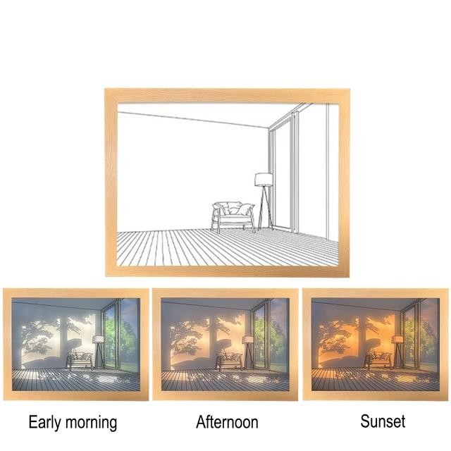 Lukisan Cahaya Lampu Meja Hias 3D Foto Light Painting Lukisan Lampu Led Kreatif 3 Warna