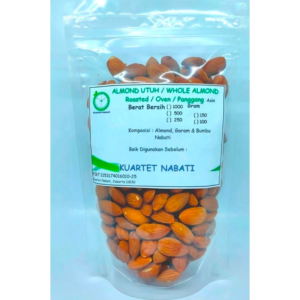 

4ZMI Roasted Almond - Salted - Asin - Size Besar 27-30 - Panggang - 250 Gr