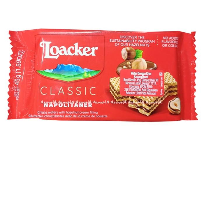 

4ZMI Loacker 45Gr Classic Cremkakao Napolitaner Alpine Milk Thins Dark Chocolate Vanilla