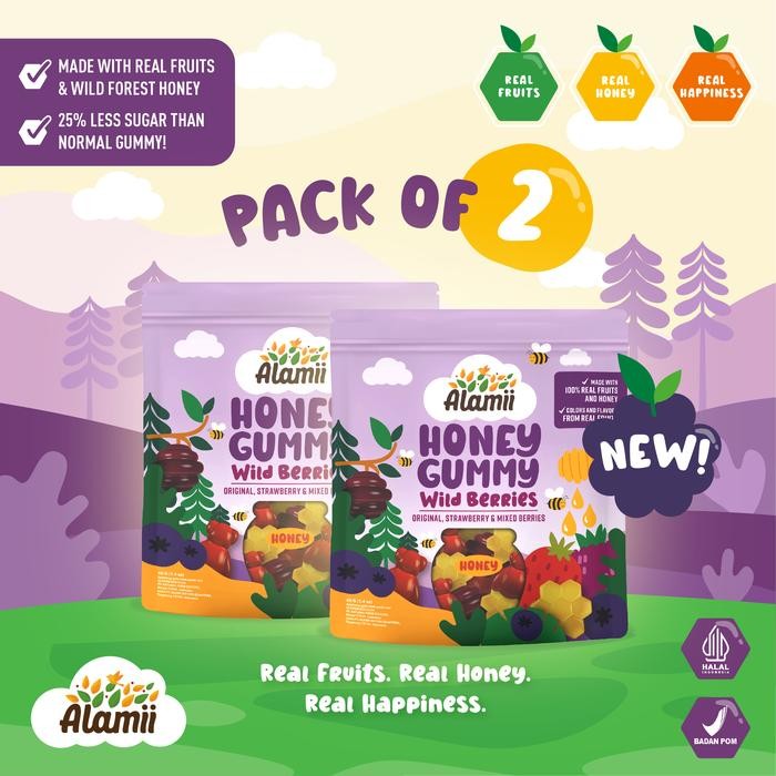 

4ZMI Alamii Honey Gummy - Pack Of 2 X 40G (Wild Berries)