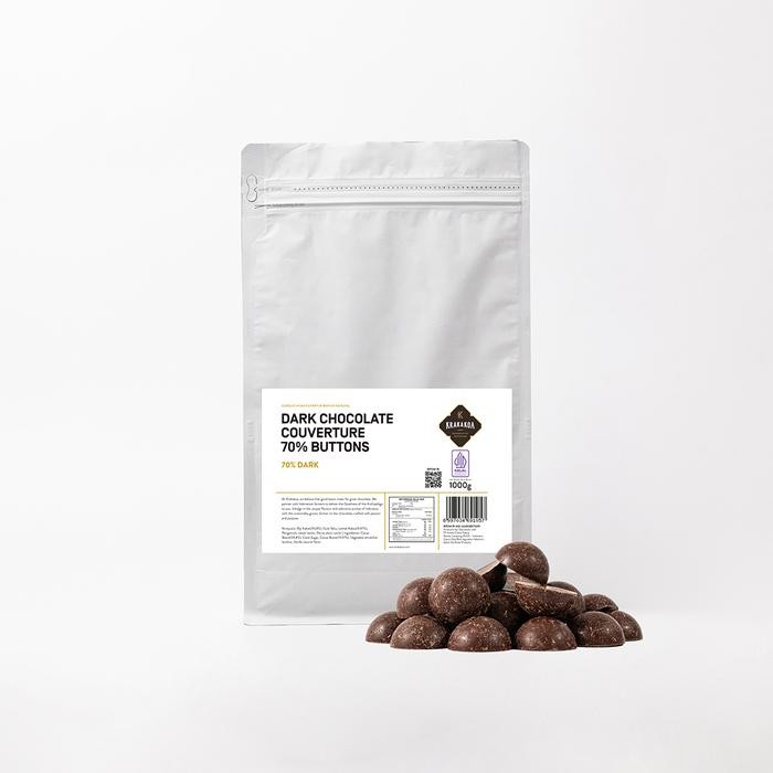 

4ZMI Krakakoa Chocolate Buttons, 70% Dark Chocolate