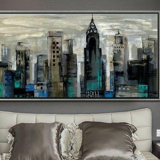 Lukisan Abstrak Gedung Gedung Nimalis