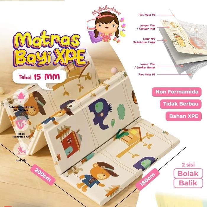 TERLARIS PLAYMATTE / MATRAS FOAM BAYI LIPAT MATRAS PLAYGROUND PLAY MATTE 200x150 PLAYMATE/200x180
