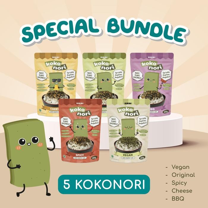 

IOI2 Bundling - 5Pcs Koko Nori Abon Rumput Laut Tabur - Seaweed Flake Nori