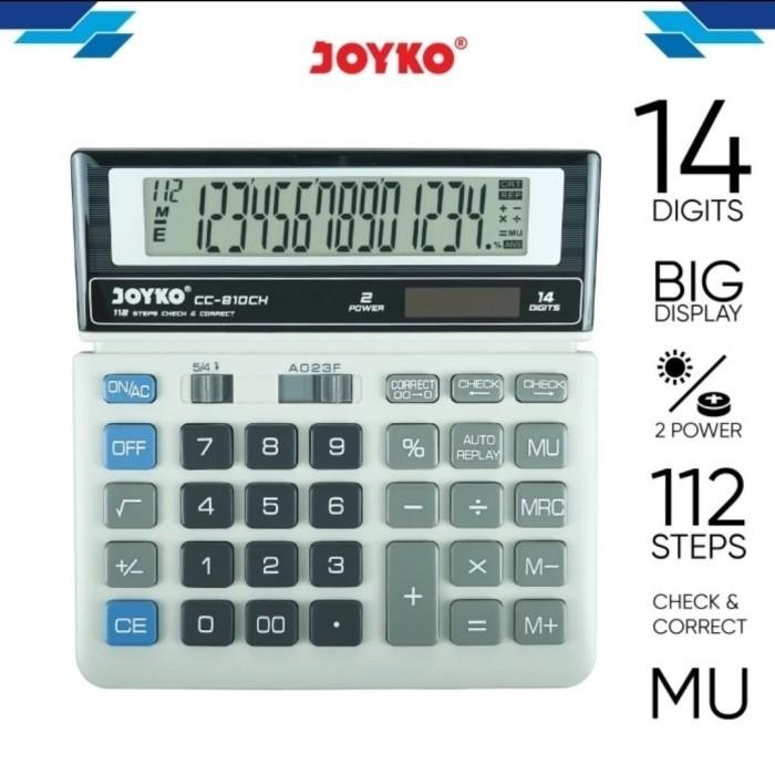 CALCULATOR JOYKO CC 810CH 14 DIGIT CHECK CORRECT KALKULATOR CC810 ORI