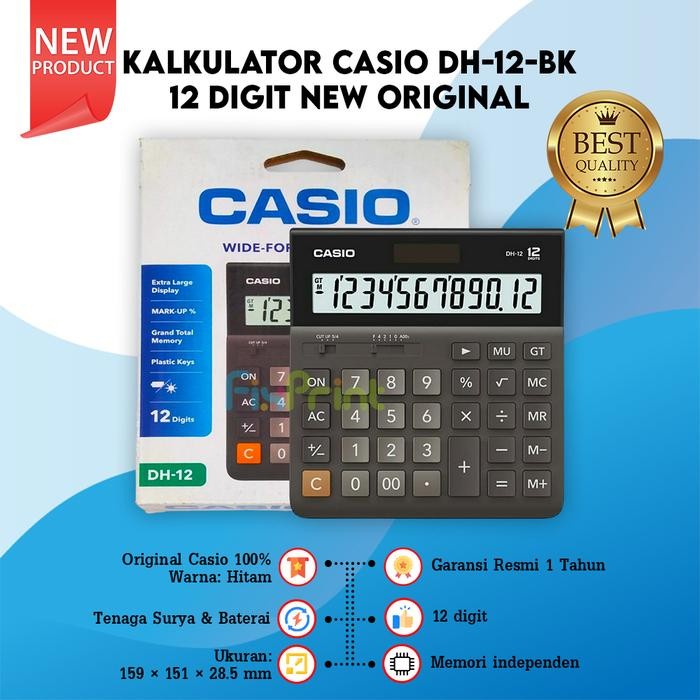 

CASIO DH-12 WHITE BK 12 DIGIT CALCULATOR DESKTOP DH 12 NEW ORIGINAL