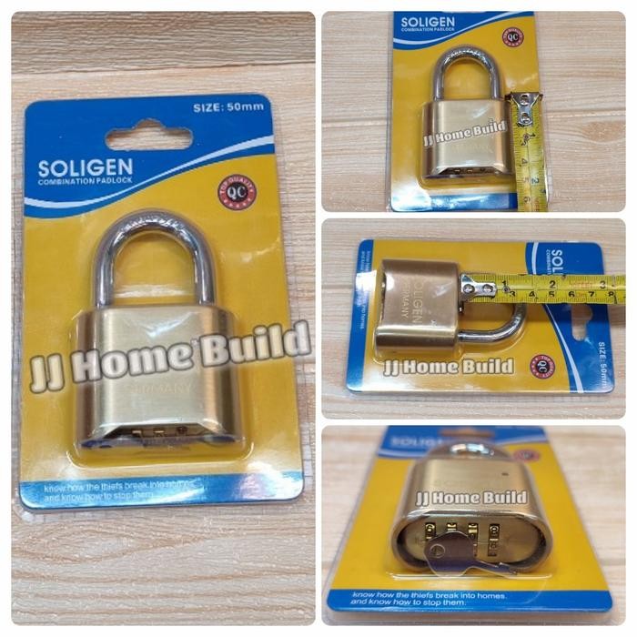 GEMBOK RUMAH / GEMBOK PAGAR / GEMBOK NOMOR SOLIGEN 50MM PDK KUNINGAN