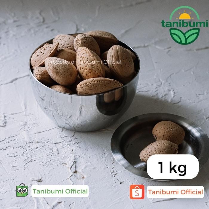 

3YC3 Kacang Almond Cangkang Mentah 1Kg Whole Raw Shell Natural Grade B