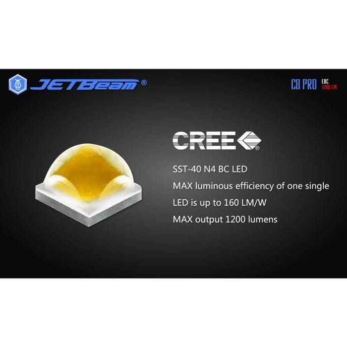 Bebas Ongkir JETBeam C8 Pro Tactical Senter LED Cree SST-40 N4 BC 1200 Lumens