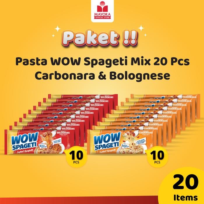 

H48Y Pasta Wow Spageti Mix 20 Pcs Carbonara & Bolognese