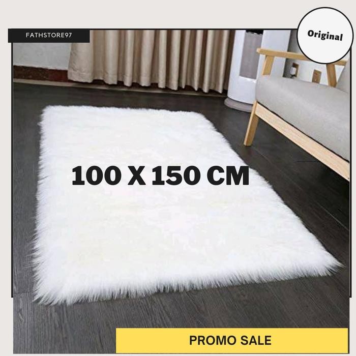 Karpet Bulu Korea 100 X 150 Cm Alas Bulu Tikar Bulu Taplak Bulu