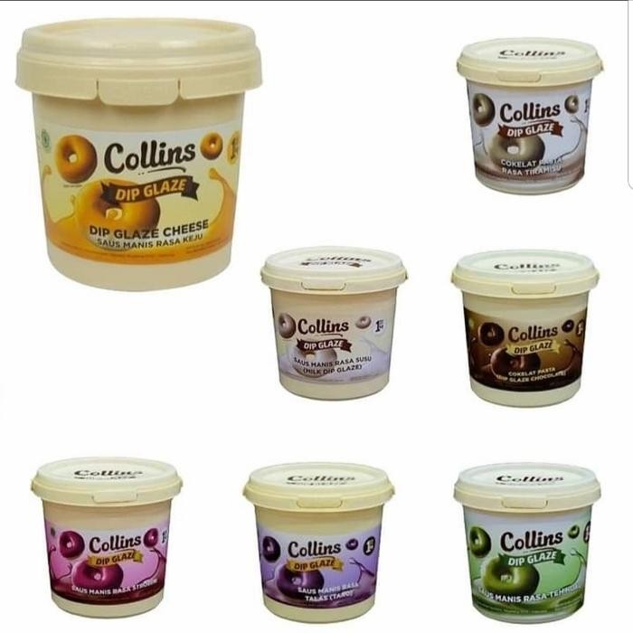 

collins dip glaze cheese/tiramisu/green tea/cokelat/milk/taro/strawber