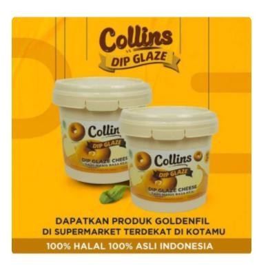 

Collins Colins Dip Glaze Selai Topping Donat Bolu Kue 1KG