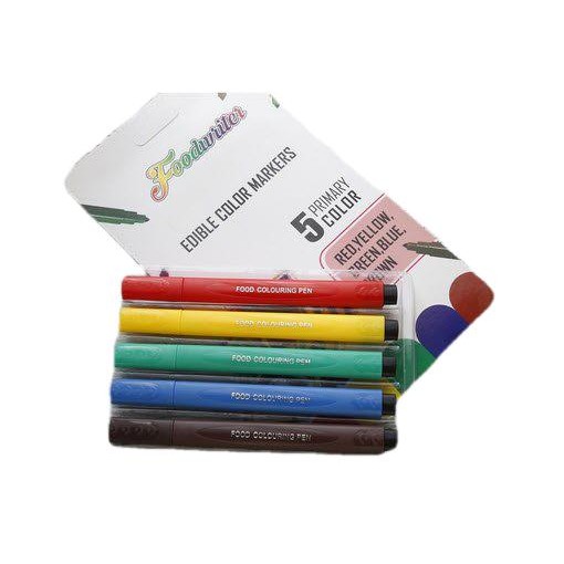 

Edible Color Pen dgn Warna food grade Merah- kuning-hijau-Biru-coklat