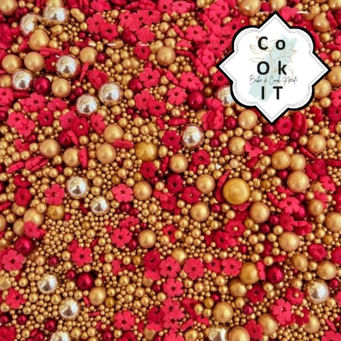 

Sprinkle Red Pink Sakura Collection (50gr) Taburan Dekorasi Kue