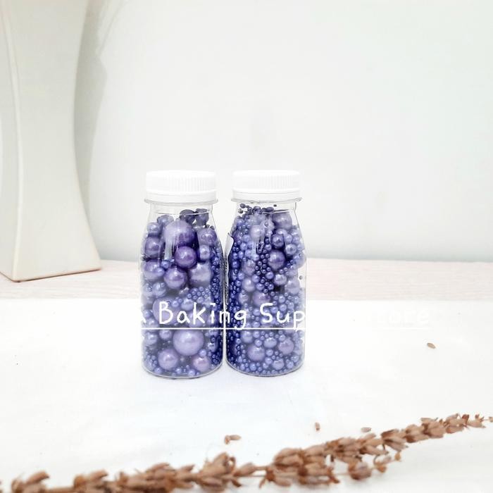 

Edible Sprinkle MIX PEARL PURPLE Mutiara Ungu Topping Decor -+100 g