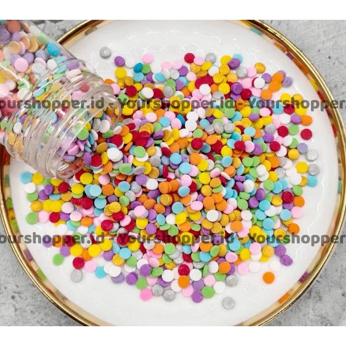 

Rainbow Sequin Sprinkles/ Hiasan kue