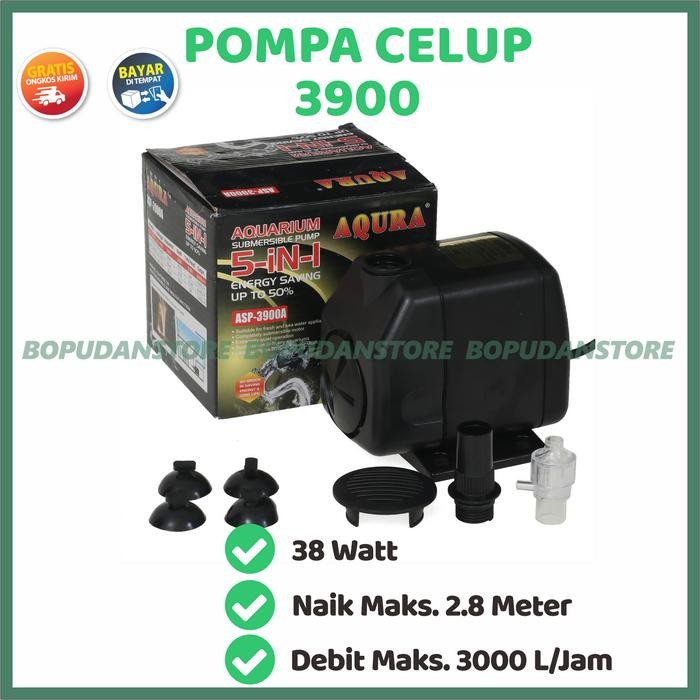 Hygger Yamano - Pompa Air Celup Kolam Ikan Aquarium Aquascape Aqura Asp 3900 A 2.8 M B