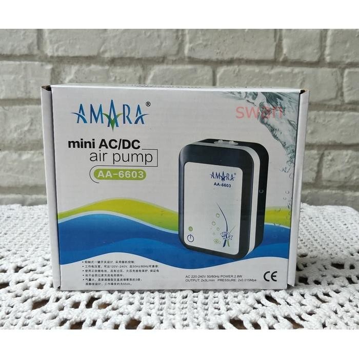 Hygger Yamano - Amara Mini Aa6603 Ac Dc Aa 6603 Pompa Udara Air Pump Aerator Aquarium
