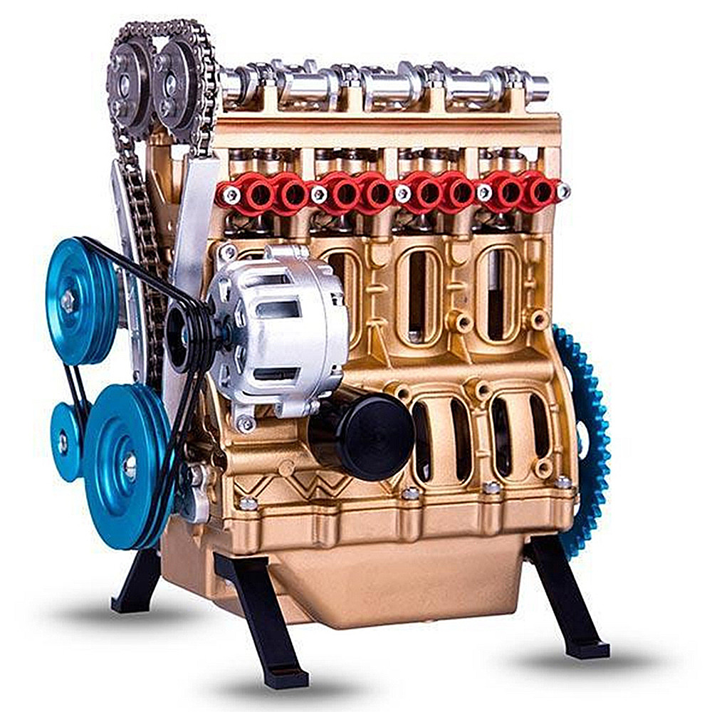jeniperr44 Assembly Car Mini Assemble Inline Four-cylinder Engine Model Kit Toys For Adult Best Gift