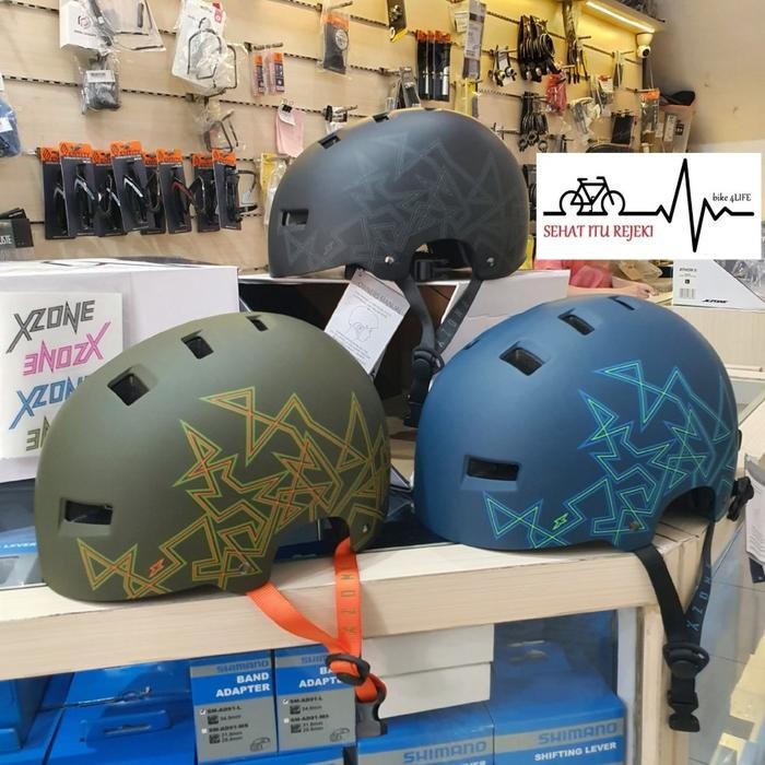 ASLI HELM SEPEDA XZONE ATHON II UNTUK BMX - URBAN - SEPEDA LIPAT - SKATE BOARD READY STOCK