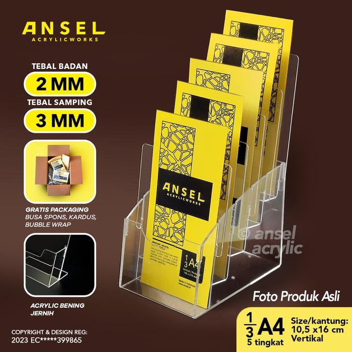 

TERMURAH ANSEL Tempat Brosur Akrilik 5 Tingkat [ 1/3 A4 - A6 ] Tipe E 5 Susun READY STOCK