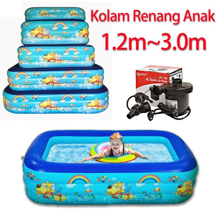 Kolam Renang Anak 2.1M Kolam Renang Besar Jumbo Kolam Mandi Tiup Anak 180Cm Inflatable Portable
