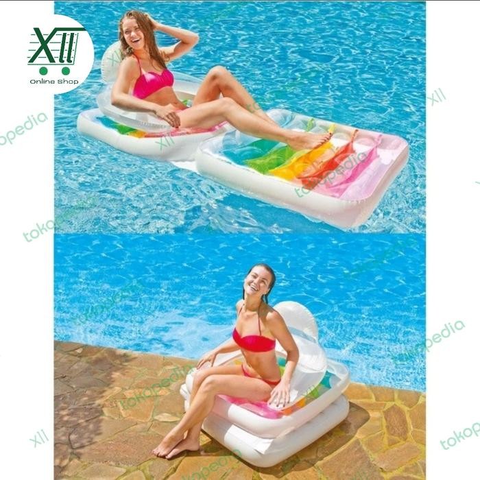 Intex 58847 Folding Lounge Chair Kursi Matras Santai Kolam Renang