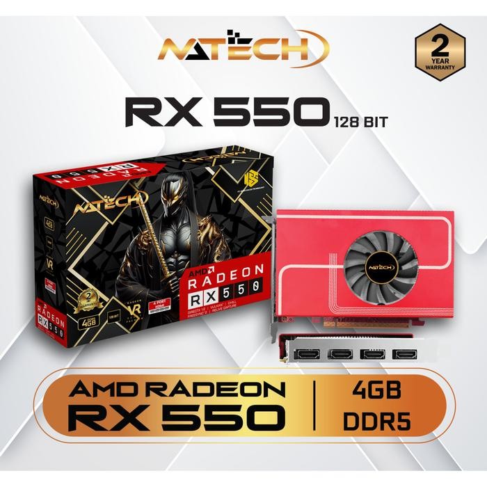 Grosir Vga Card / Vga Nvidia Rx550 / Vga Rx550 / Vga Natech Rx550 4Gb Ddr5 128Bit