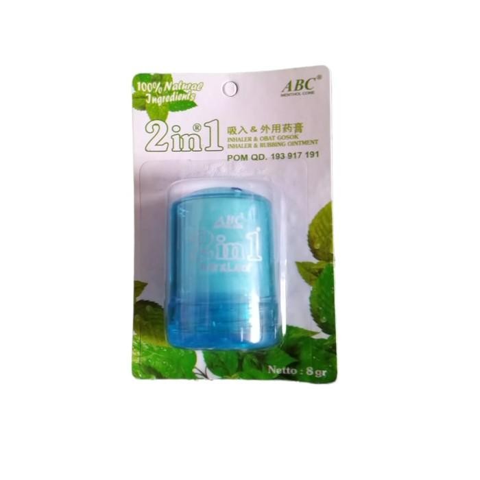 JTTOP" MINTLEAF MENTHOL ABC 2 IN 1 8 GRAM INHALER DAN OBAT GOSOK MENTHOL CONE