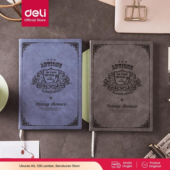 

Deli Buku Catatan Sampul Kulit / Jurnal / Agenda / Leather Cover Notebook A5 128 Lembar 3179 Biru