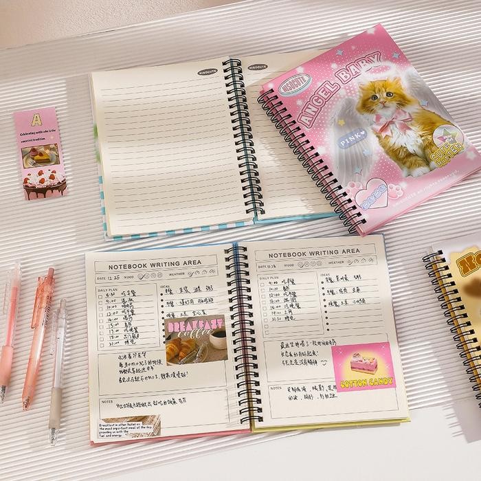 

Notebook Buku Tulis Spiral Aesthetic Lucu 64 Lembar A5 / Catatan Agenda Hard Cover