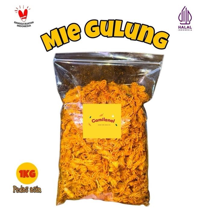 

MIE GULUNG KEMASAN 1KG (1000 GRAM) CEMILAN KERING PEDAS - FOOD, MAKANAN, KERIPIK, SNACK, CRISPY