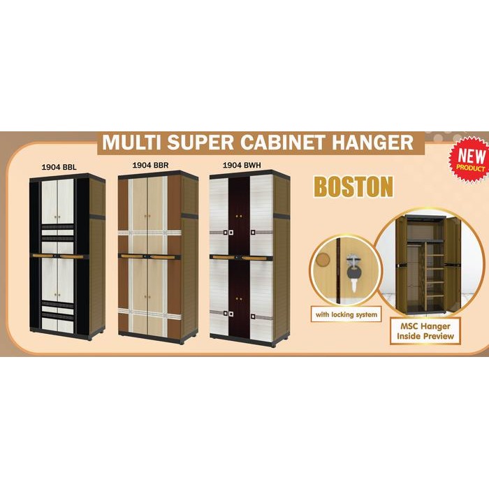 Lemari Pakaian Plastik Naiba Hanger Boston 1904 Khusus Bogor