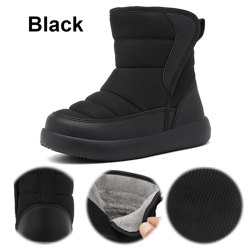 Boys Girls Snow Boots Waterproof Winter Boots Warm Fur Lined Winter Snow Boots Anti-Slip for Outdoor