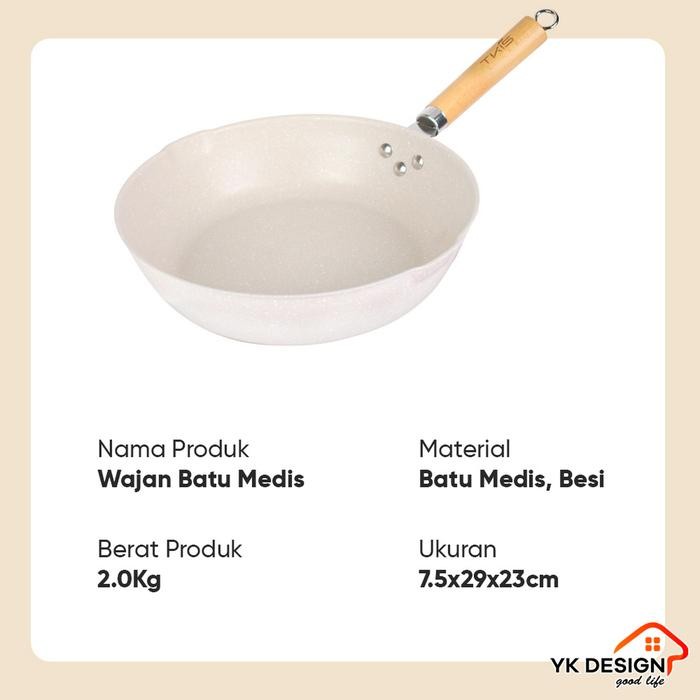 Yk Design - 833B/A Wajan Batu Medis 29Cm Free Spatula