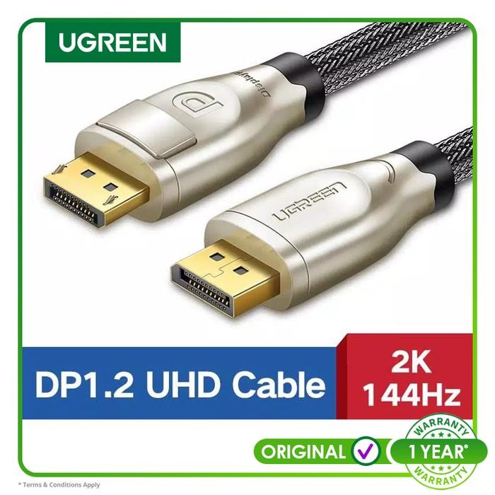 Ugreen DisplayPort 1.2 to DisplayPort DP Braid cable 2m Black-30120