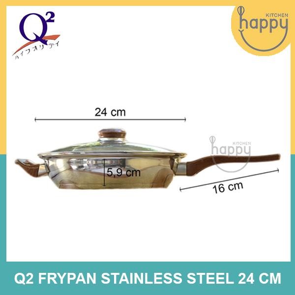 Q2 Frypan Wajan Penggorengan 24 Cm Stainless Anti Lengket Q2-8224