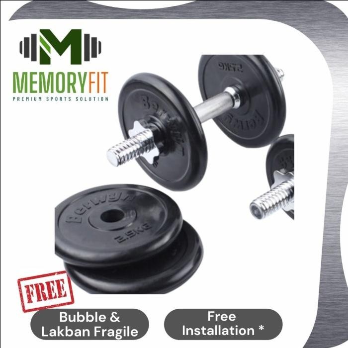 Berwyn Dumbbell / Dumbell / Barbell 20 Kg Set Karet (Gojek Grab)