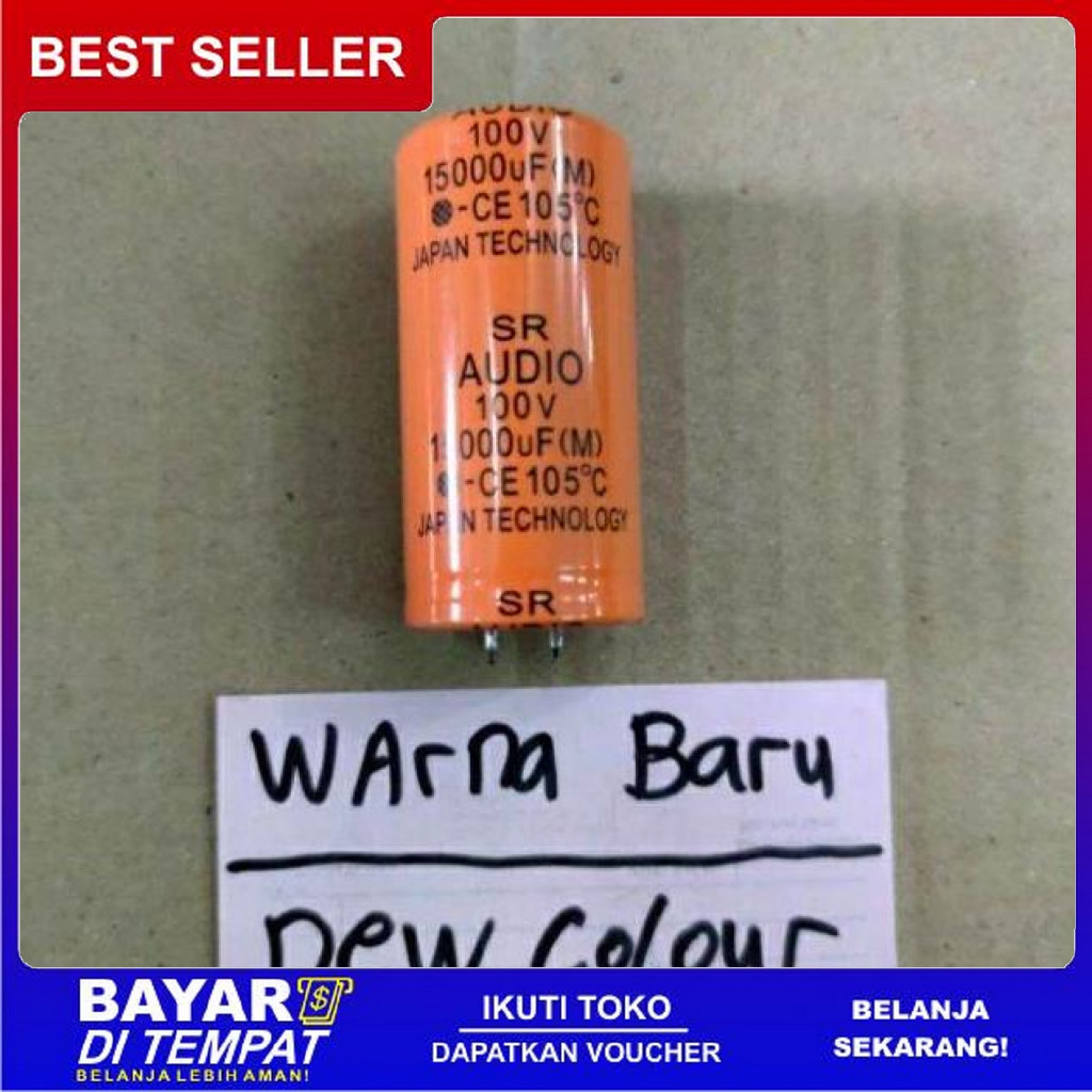 FREE ONGKIR ELCO SR AUDIO 15000 UF 100 V / CAPACITOR 15000 UF 100 V SR AUDIO BISA COD